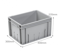 44-4324-0 Grey Range Euro Container - 20 litres (400 x 300 x 235mm)