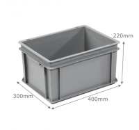 3-204-0 Grey Range Euro Container - 20 Litres (400 x 300 x 220mm)