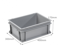 3-207-0 Grey Range Euro Container - 15 Litres (400 x 300 x 170mm)