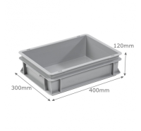 3-203-0 Grey Range Euro Container 10 Litres (400 x 300 x 120mm)