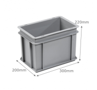 3-210-0 Grey Range Euro Container 9 Litres (300 x 200 x 220mm)