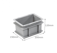 3-237-0 Grey Range Euro Container 2 Litres (200 x 150 x 120mm)