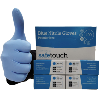 Blue Nitrile Powder?free SafeTouch Gloves (Medium)
