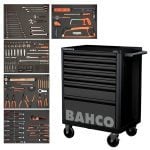 Bahco 1472K7BKFF12SD 237 Piece Foam Inlay Tool Kit in E72 7 Drawer Roller Cabinet – Black