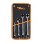 Beta 195AS/B4 4 Piece Flat Double Ratchet Ring Spanner Set 5/16-3/4" AF