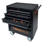 Beta 2400E-C04BOX 218 Piece Foam Tool Kit In 6 Drawer Roller Cabinet Black