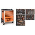 Beta 295 Piece Foam Module Tool Kit In C24S/7 Roller Cabinet Orange