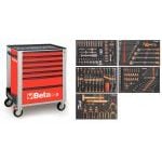 Beta 295 Piece Foam Module Tool Kit In C24S/7 Roller Cabinet Red