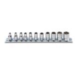 BETA 900AS/SB11 1/4" Dr. HEXAGON (6 POINT) AF SOCKET SET SUPPLIED ON A RAIL 3/16" – 9/16"