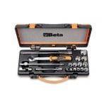 BETA 910AS/C13 3/8" Dr. 18 Pce. BI-HEXAGON SOCKET & ACCESSORY SET AF 1/4" – 7/8"