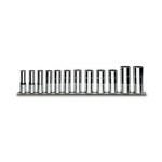 BETA 910ASL/SB12 3/8" Dr. LONG BI-HEXAGON (12 POINT) SOCKET SET SUPPLIED ON A RAIL 1/4 – 7/8"
