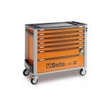 Beta C24SA-XL/7 7 Drawer Extra Long Roller Cabinet With Anti-Tilt System Orange