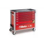 Beta C24SA-XL/7 7 Drawer Extra Long Roller Cabinet With Anti-Tilt System Red