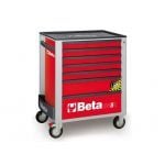 BETA C24SA/7 MOBILE ROLLER CABINET WITH 7 DRAWERS AND ANTI-TILT SYSTEM RED