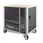Beta C24SL-CAB 7 Drawer Mobile Roller Cabinet + Cupboard in Grey