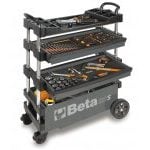 Beta C27S Folding Portable Collapsable Tool Trolley With Drawers Grey