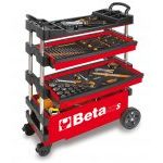 Beta C27S Folding Portable Collapsable Tool Trolley With Drawers Red