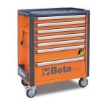 Beta C37A/7 7 Drawer Mobile Roller Cabinet With Anti-Tilt System – Orange