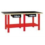 Beta C56W ‘Red’ 2 Metre Wooden Top Workbench With Two Drawers