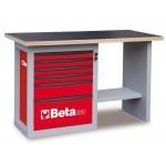 BETA C59C RED ”ENDURANCE” 1.5 METRE WORKBENCH WITH 6 DRAWER CABINET