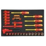 Beta M110 36 Piece 1000V VDE Insulated Socket, Accessory & Nut Spinner Set in Foam Module