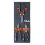 Beta M133 3 Piece Combination, Side Cutters (Snips) & Long Nose Plier Set Supplied in Foam Module