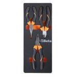 Beta M134 3 Piece Combination, Side Cutters (Snips) & Long Nose Plier Set Supplied in Foam Module