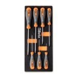 Beta M170 7 Piece Slotted Screwdriver Set in Foam Toolbox Module Tray