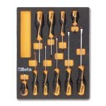 Beta M208 10 Piece Slotted & Phillips Screwdriver set Supplied in Foam Module