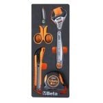 Beta M292 4 Piece Adjustable Spanner, Measuring & Cutting Set Supplied in Foam Module