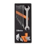 Beta M33 17 Piece Metric Double Open End Spanner & Hexagon Key Set Supplied in Foam Module