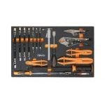 Beta M78 17 Piece Hinged-Head spanner, Plier & Measuring Set Supplied in Foam Module