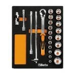 Beta M83 24 Piece 1/2" Drive Socket & Accessory Set Supplied in Foam Module 10-32mm