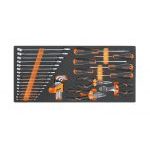 Beta MC10 34 Piece Spanner, Plier, Screwdriver & Hexagon key Set Supplied in Foam Module
