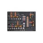 Beta MM105 107 Piece 1/4", 3/8" and 1/2" Drive Socket and Bit Set Supplied in Foam Module