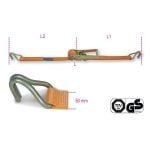 Beta Robur 8182H 14.5 Metre Ratchet Tie Down Strap With Single Hook 2500kg capacity