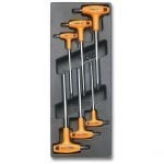 Beta T55 6 Piece T-Handled Torx Key Set in Plastic Module Tray T10-T30