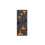 Beta T57 5 Piece T-Handled INOX Stainless Steel Hexagon Key Set in Plastic Module Tray 2.5-6mm