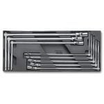 Beta T63 8 Piece Metric T-Handled Swivel End Socket Set in Plastic Module Tray 7-19mm