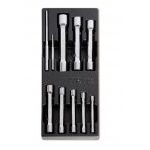 Beta T73 8 Piece Metric Bi-Hexagon Tubular Socket Wrench Socket Set in Plastic Module Tray 6-22mm