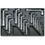 Beta T76 16 Piece Metric Angled Bi-Hexagon Socket Wrench Set in Plastic Module Tray 7-24mm