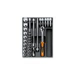 Beta T80 29 Piece 1/2" Drive Hexagon (6-Point) Socket Set in Plastic Module Tray