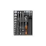 Beta Tools T82 29 Piece 1/2" Drive Hexagon (6-Point) Socket Set Supplied in Plastic Module Tray