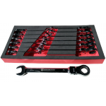 Britool Hallmark 13 piece Flexible Ratchet Combination Spanner Set 8 – 21mm Foam Tray