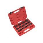 Britool Hallmark 15 Piece 3/8" & 1/2" Drive Metric Crow Foot Spanner Set 8-24mm