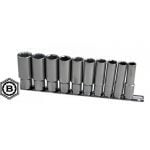 BRITOOL HALLMARK 3/8" Drive 6 Point DEEP SOCKET SET 10 – 19mm MDHMSET10