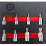 Britool Hallmark 8 Pce. 3/8" & 1/2" Drives Spline XZN Bit Socket Set M5 – M16