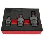 Britool Hallmark IMPUJSET3 3 Piece Impact Universal Joint Set 1/4", 3/8" & 1/2" Drives