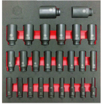 Britool Hallmark LDHMPSET836 25 Pce 1/2" Drive DEEP Impact Socket Set Sizes: 8-36mm
