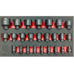 Britool Hallmark LHMPSET836 25 Pce 1/2" Drive Impact Socket Set Sizes: 8 – 36mm